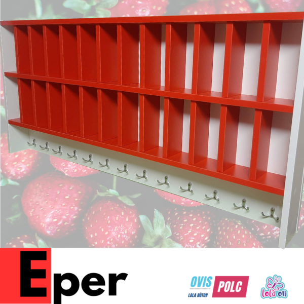 EPER Fogmosópohár Polc Törölköző Tartóval (piros) 20 pohárhelyes